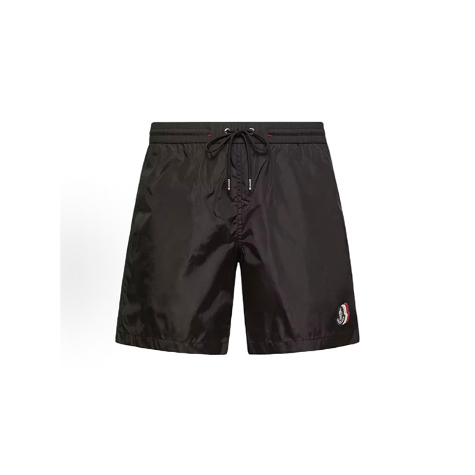 moncler circular badge logo patch lightweight swim shorts